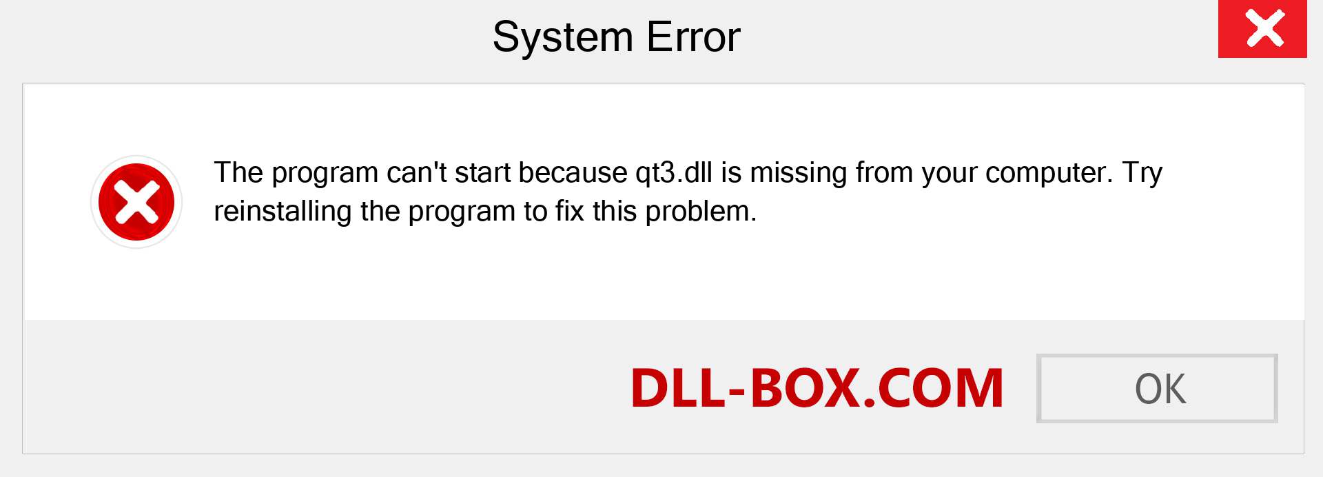  qt3.dll file is missing?. Download for Windows 7, 8, 10 - Fix  qt3 dll Missing Error on Windows, photos, images